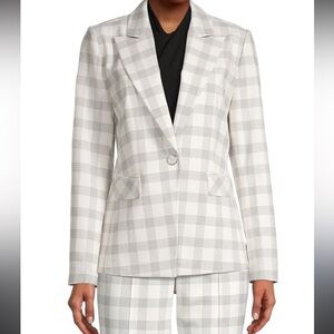 Elie Tahari black White Plaid Blazer jacket suit jacket size 4 coat
